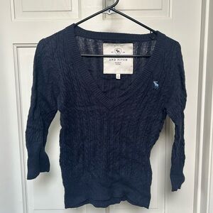 Abercrombie & Fitch Dark Blue V-Neck Sweater